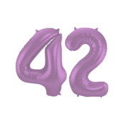 Folieballon 42 jaar metallic paars 86cm