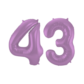 Folieballon 43 jaar metallic paars 86cm