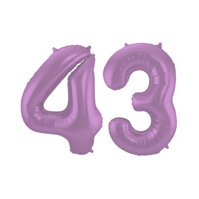 Folieballon 43 jaar metallic paars 86cm
