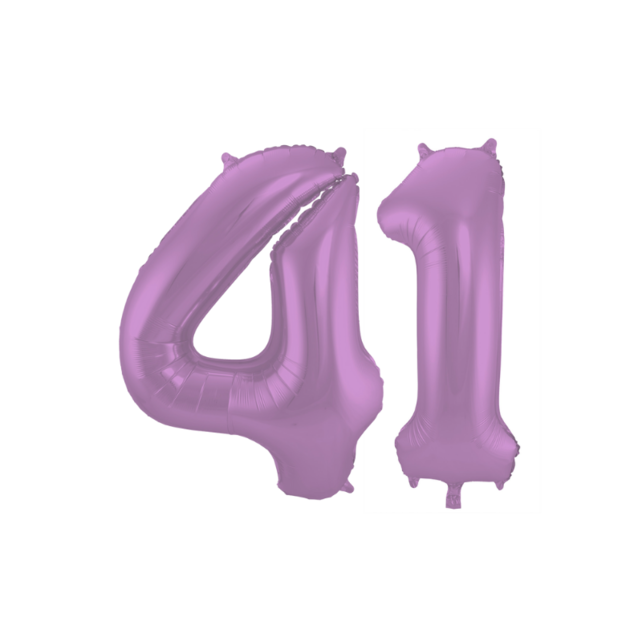 Folieballon 41 jaar metallic paars 86cm