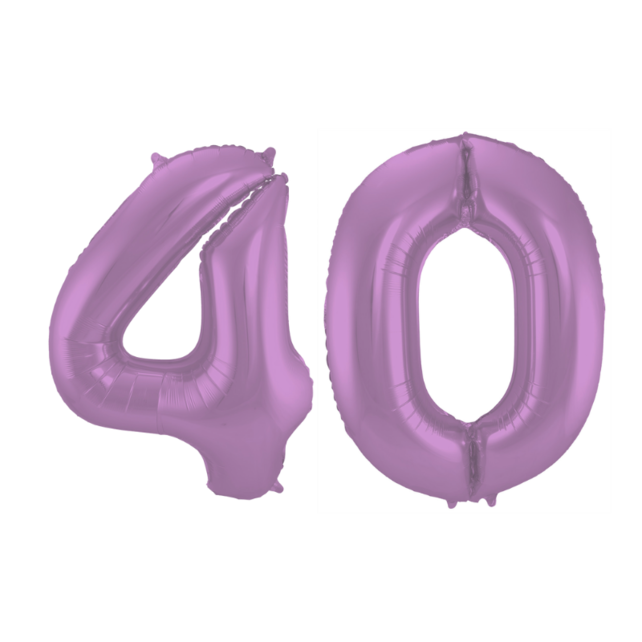 Folieballon 40 jaar metallic paars 86cm
