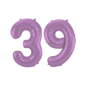 Folieballon 39 jaar metallic paars 86cm