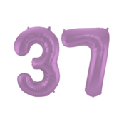 Folieballon 37 jaar metallic paars 86cm