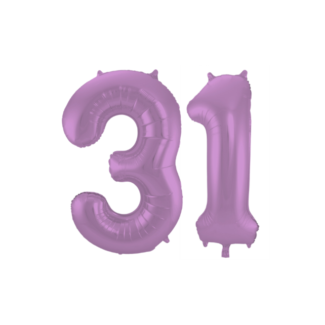 Folieballon 31 jaar metallic paars 86cm