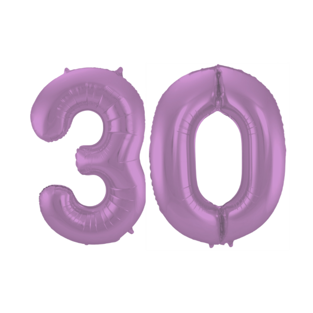 Folieballon 30 jaar metallic paars 86cm