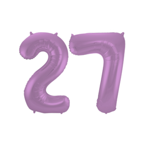 Folieballon 27 jaar metallic paars 86cm