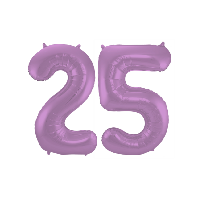 Folieballon 25 jaar metallic paars 86cm