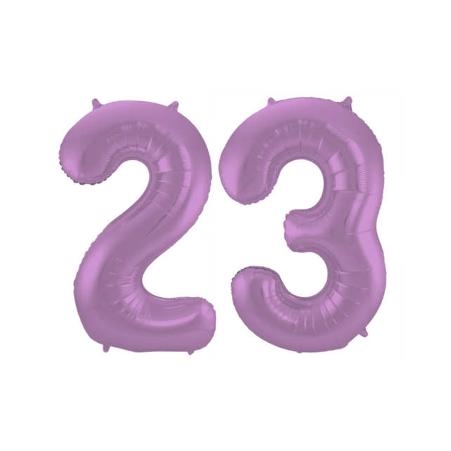 Folieballon 23 jaar metallic paars 86cm Folieballon 23 jaar metallic paars 86cm