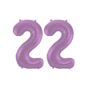 Folieballon 22 jaar metallic paars 86cm