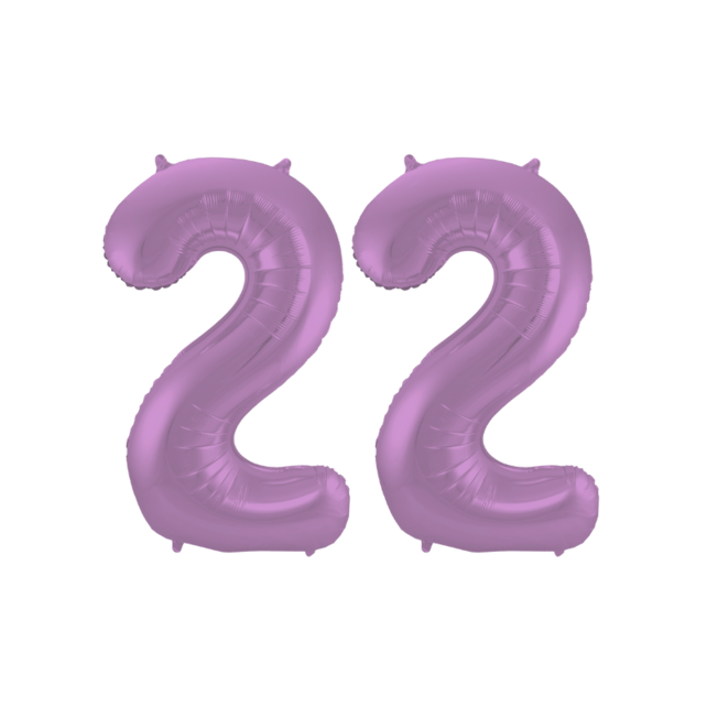 Folieballon 22 jaar metallic paars 86cm