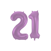 Folieballon 21 jaar metallic paars 86cm