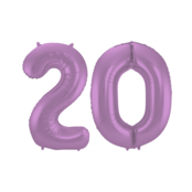 Folieballon 20 jaar metallic paars 86cm
