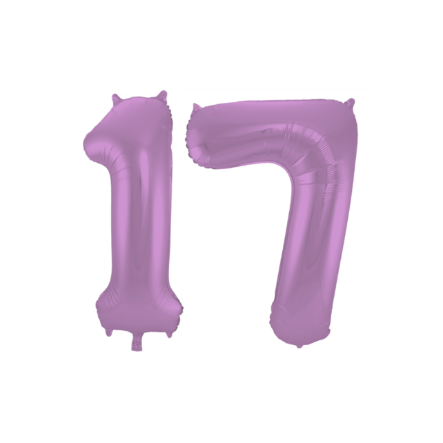 Folieballon 17 jaar metallic paars 86cm