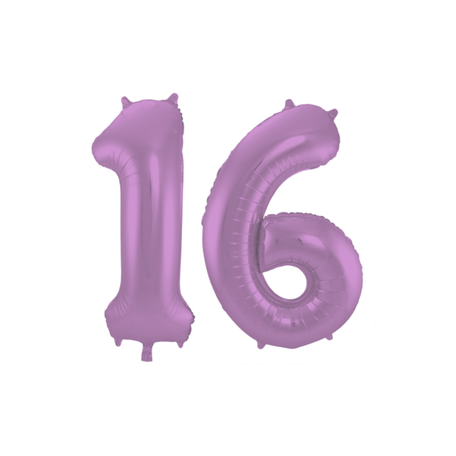 Folieballon 16 jaar metallic paars 86cm