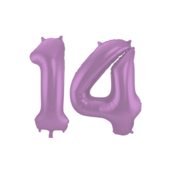 Folieballon 14 jaar metallic paars 86cm