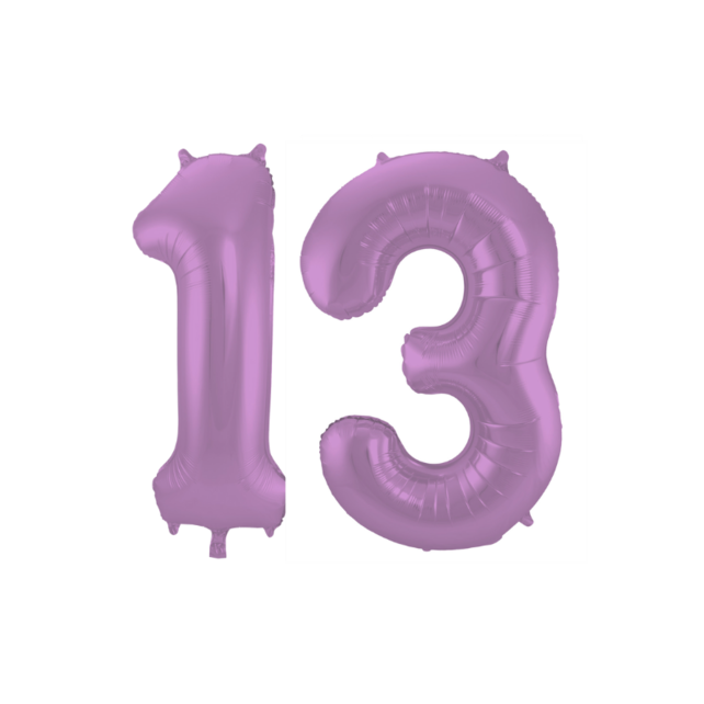 Folieballon 13 jaar metallic paars 86cm