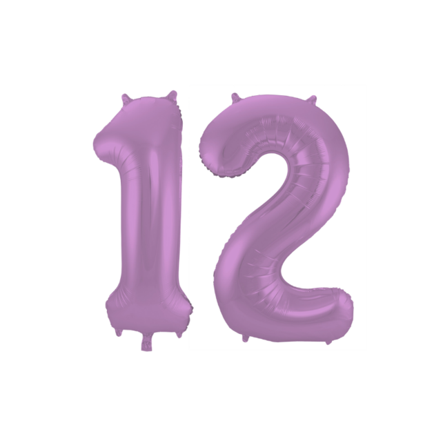 Folieballon 12 jaar metallic paars 86cm