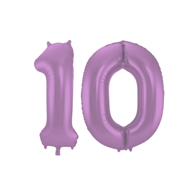 Folieballon 10 jaar metallic paars 86cm