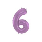 Folieballon 6 jaar metallic paars 86cm