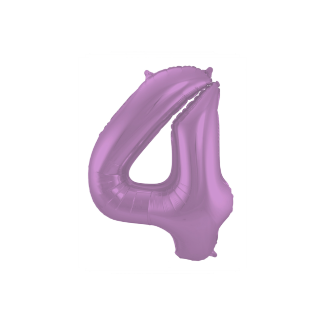 Folieballon 4 jaar metallic paars 86cm