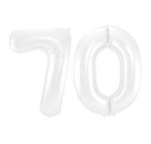 Folieballon 70 jaar metallic wit 86cm