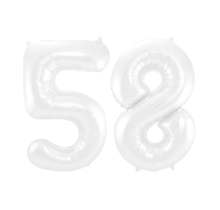 Folieballon 58 jaar metallic wit 86cm