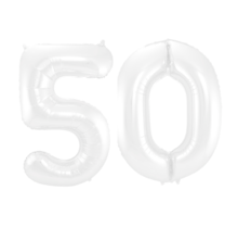 Folieballon 50 jaar metallic wit 86cm
