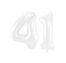 Folieballon 41 jaar metallic wit 86cm