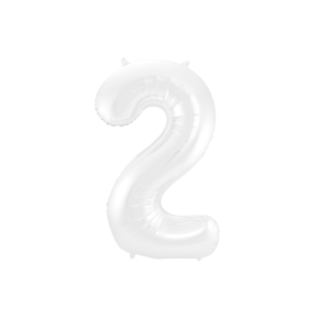 Folieballon 2 jaar metallic wit 86cm