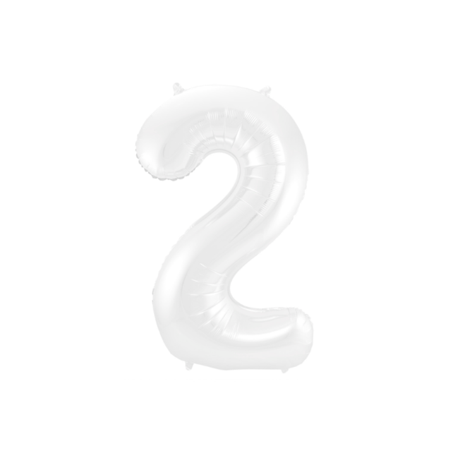 Folieballon 2 jaar metallic wit 86cm