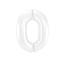 Folieballon cijfer 0 metallic wit 86cm