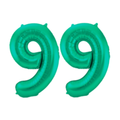 Folieballon 99 jaar metallic groen 86cm