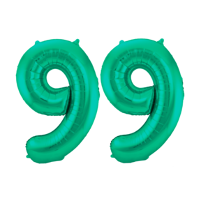 Folieballon 99 jaar metallic groen 86cm