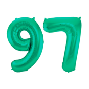 Folieballon 97 jaar metallic groen 86cm