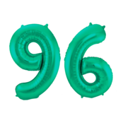 Folieballon 96 jaar metallic groen 86cm