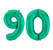 Folieballon 90 jaar metallic groen 86cm