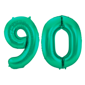 Folieballon 90 jaar metallic groen 86cm