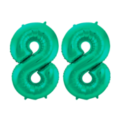 Folieballon 88 jaar metallic groen 86cm