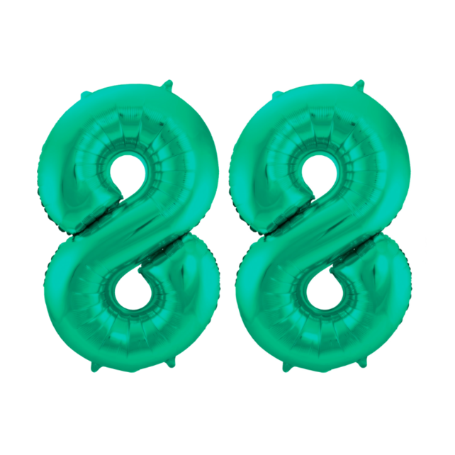 Folieballon 88 jaar metallic groen 86cm