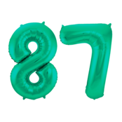 Folieballon 87 jaar metallic groen 86cm