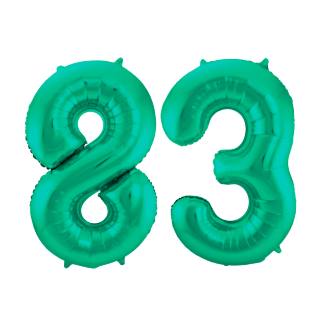 Folieballon 83 jaar metallic groen 86cm