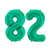 Folieballon 82 jaar metallic groen 86cm