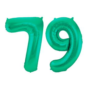 Folieballon 79 jaar metallic groen 86cm