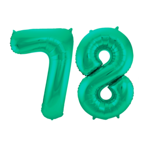 Folieballon 78 jaar metallic groen 86cm