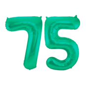 Folieballon 75 jaar metallic groen 86cm