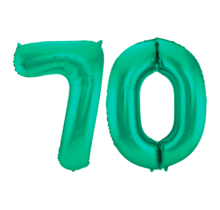 Folieballon 70 jaar metallic groen 86cm