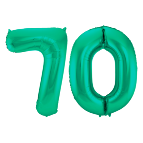 Folieballon 70 jaar metallic groen 86cm