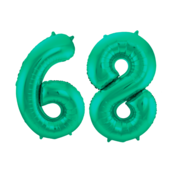 Folieballon 68 jaar metallic groen 86cm