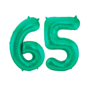 Folieballon 65 jaar metallic groen 86cm