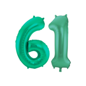 Folieballon 61 jaar metallic groen 86cm